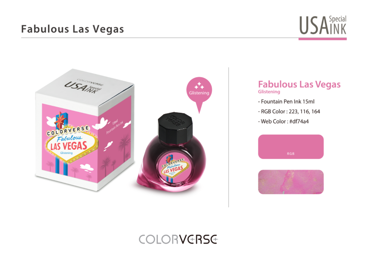 Colorverse USA 15ml Bottled Ink - Fabulous Las Vegas (Nevada) | Atlas Stationers.