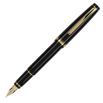 Pilot Falcon Fountain Pen - Black with Gold Trim | Atlas Stationers.