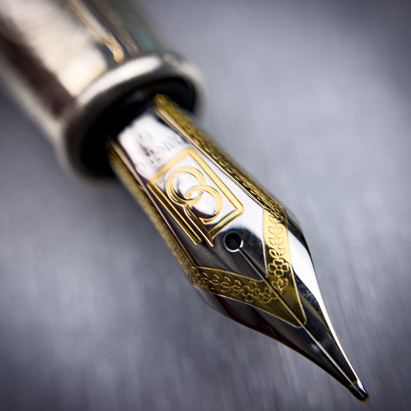 David Oscarson Sea Turtle Fountain Pen - Blue w/ Silver | Atlas Stationers.