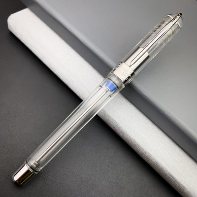 Pineider Avatar Twin Tank Touchdown Fountain Pen - Clear | Atlas Stationers.