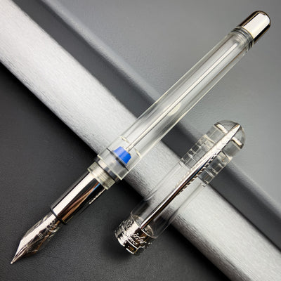 Pineider Avatar Twin Tank Touchdown Fountain Pen - Clear | Atlas Stationers.