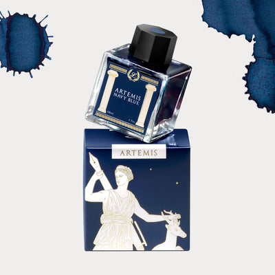 Laban Greek Mythology Bottled Ink - 50ml - Artemis Navy Blue | Atlas Stationers.