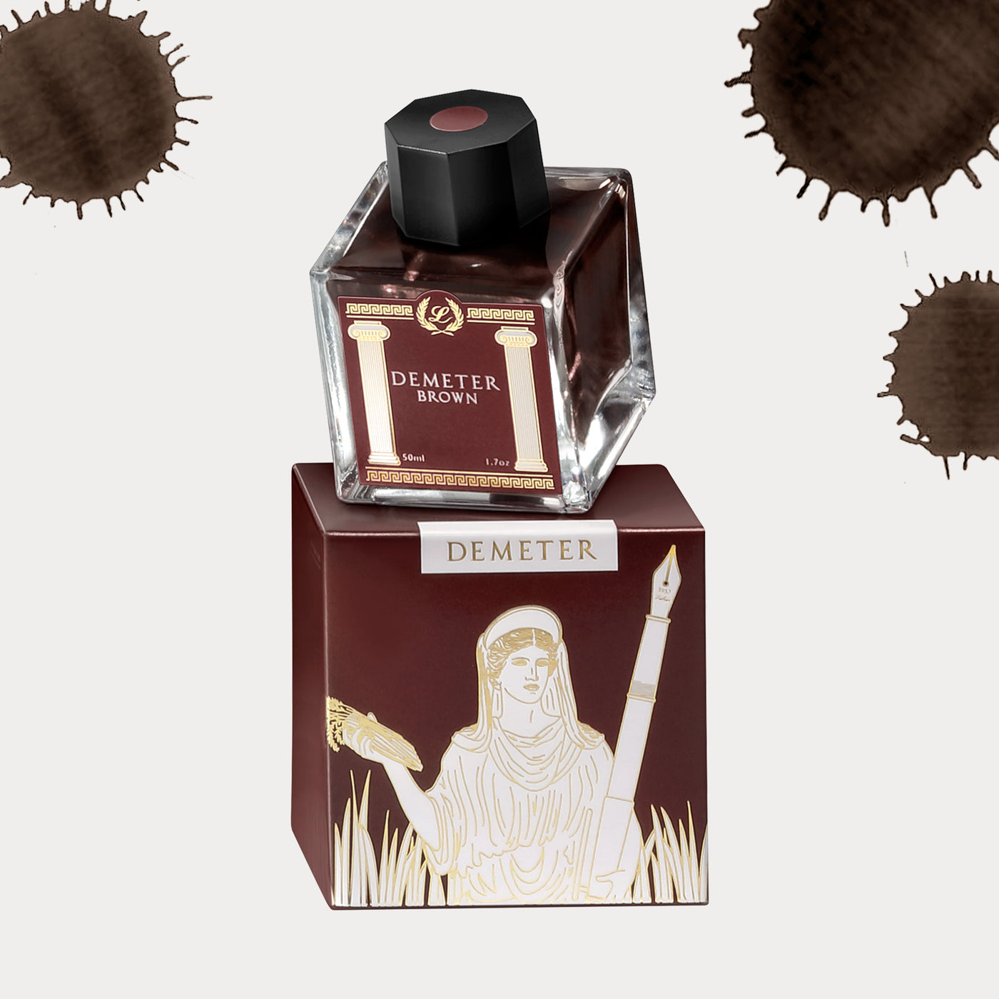 Laban Greek Mythology Bottled Ink - 50ml - Demeter Brown | Atlas Stationers.