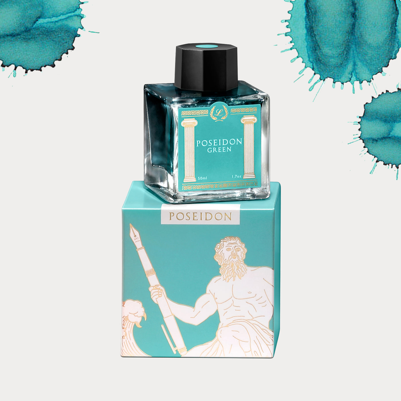 Laban Greek Mythology Bottled Ink - 50ml - Poseidon Green | Atlas Stationers.