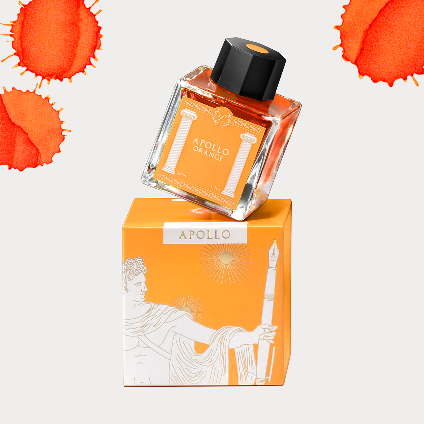 Laban Greek Mythology Bottled Ink - 50ml - Apollo Orange | Atlas Stationers.