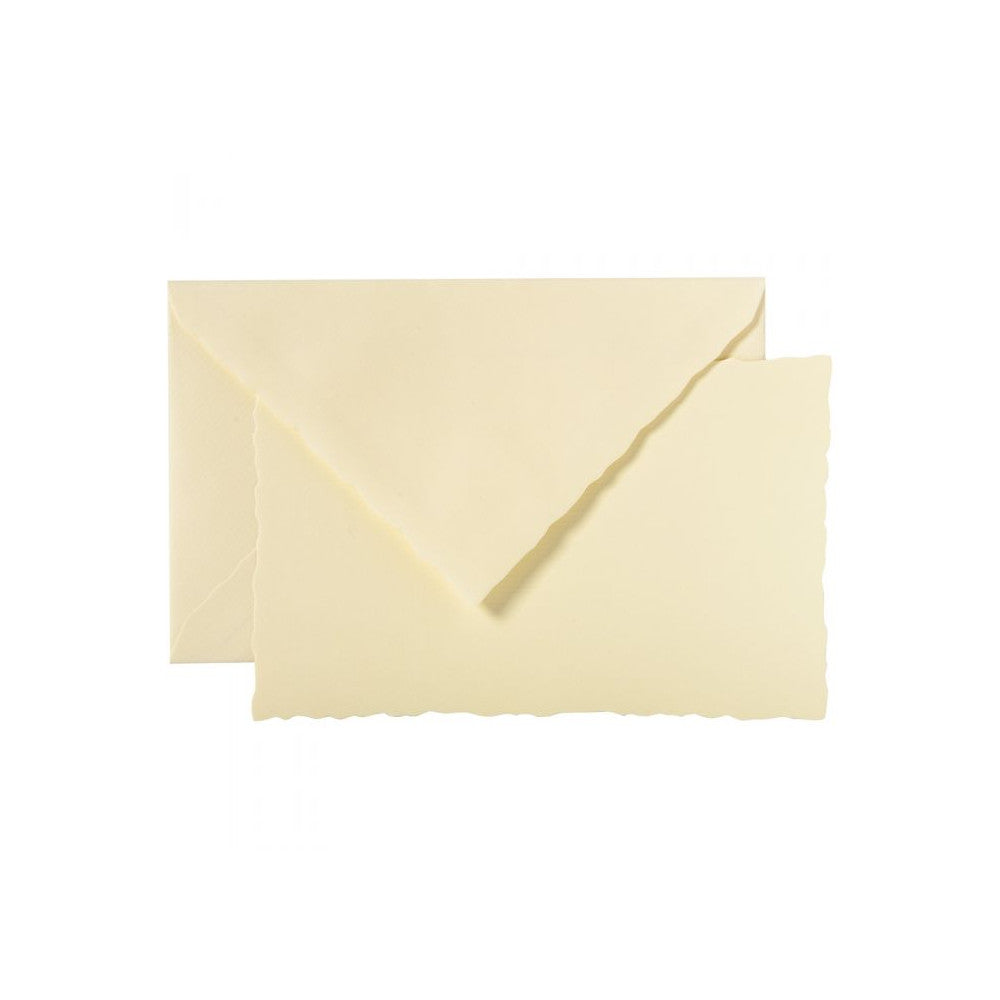 G. Lalo Classic Deckle-Edged Correspondence Stationery - 3 3/4" x 6" - Ivory | Atlas Stationers.