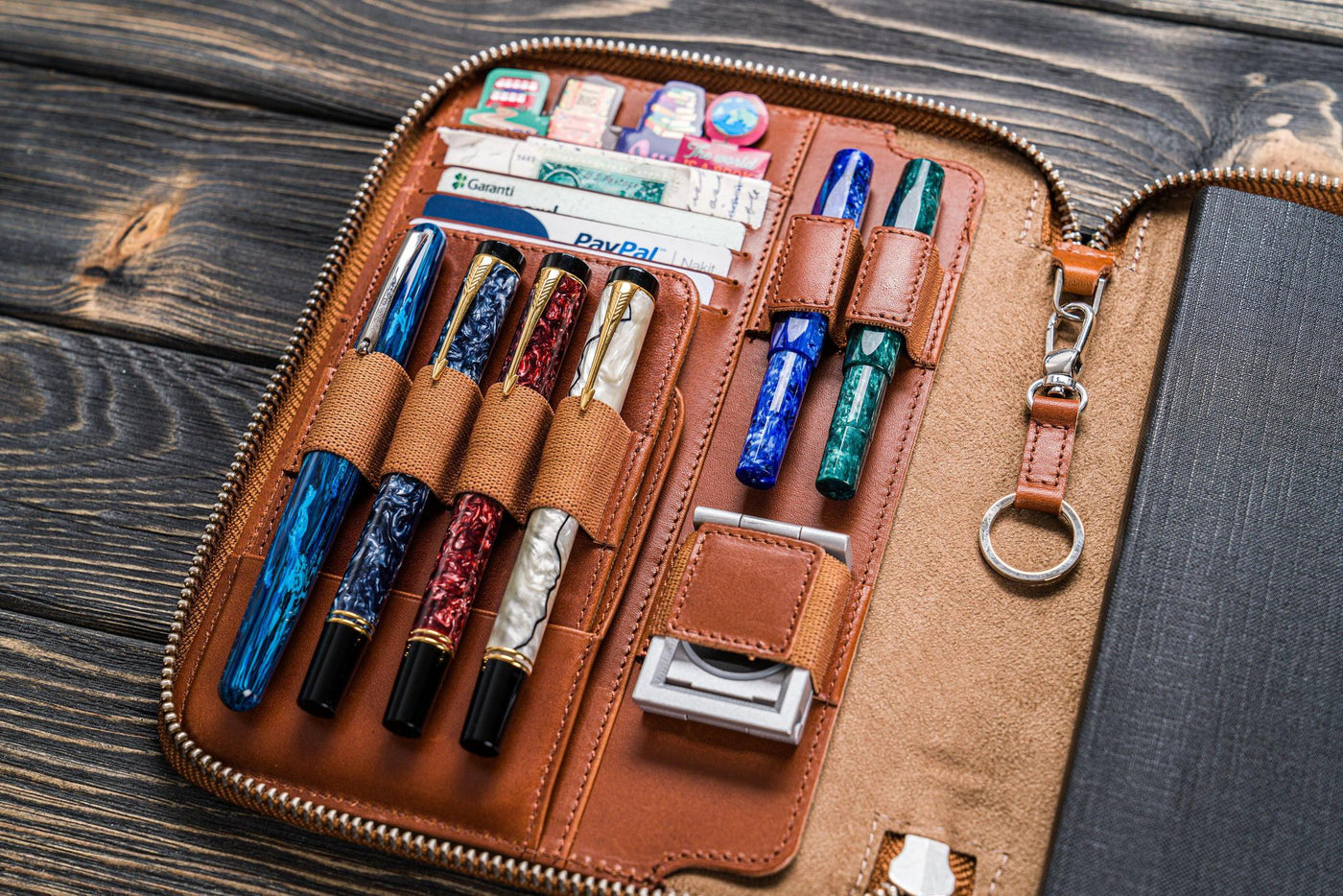 Galen Leather Zipped A5 Notebook Folio - Brown | Atlas Stationers.