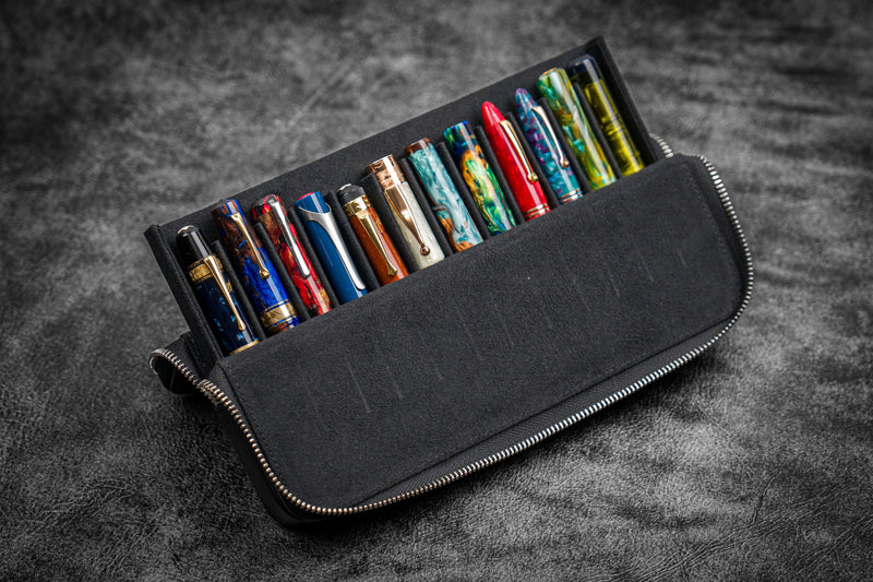 Galen Leather Zippered Magnum Opus 12 Slot Pen Case