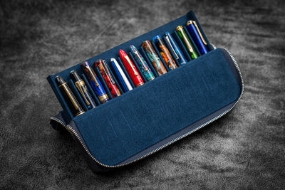 Galen Leather Zippered Magnum Opus 12 Slot Pen Case