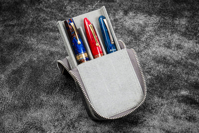 Galen Leather Zippered Magnum Opus 3 Slot Pen Case