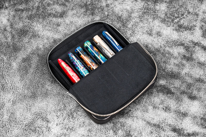 Galen Leather Zippered Magnum Opus 6 Slot Pen Case