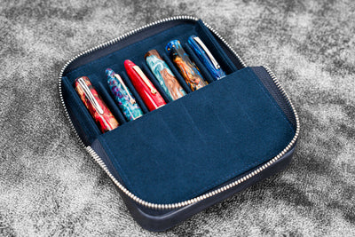 Galen Leather Zippered Magnum Opus 6 Slot Pen Case