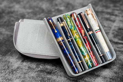 Galen Leather Zippered Magnum Opus 6 Slot Pen Case