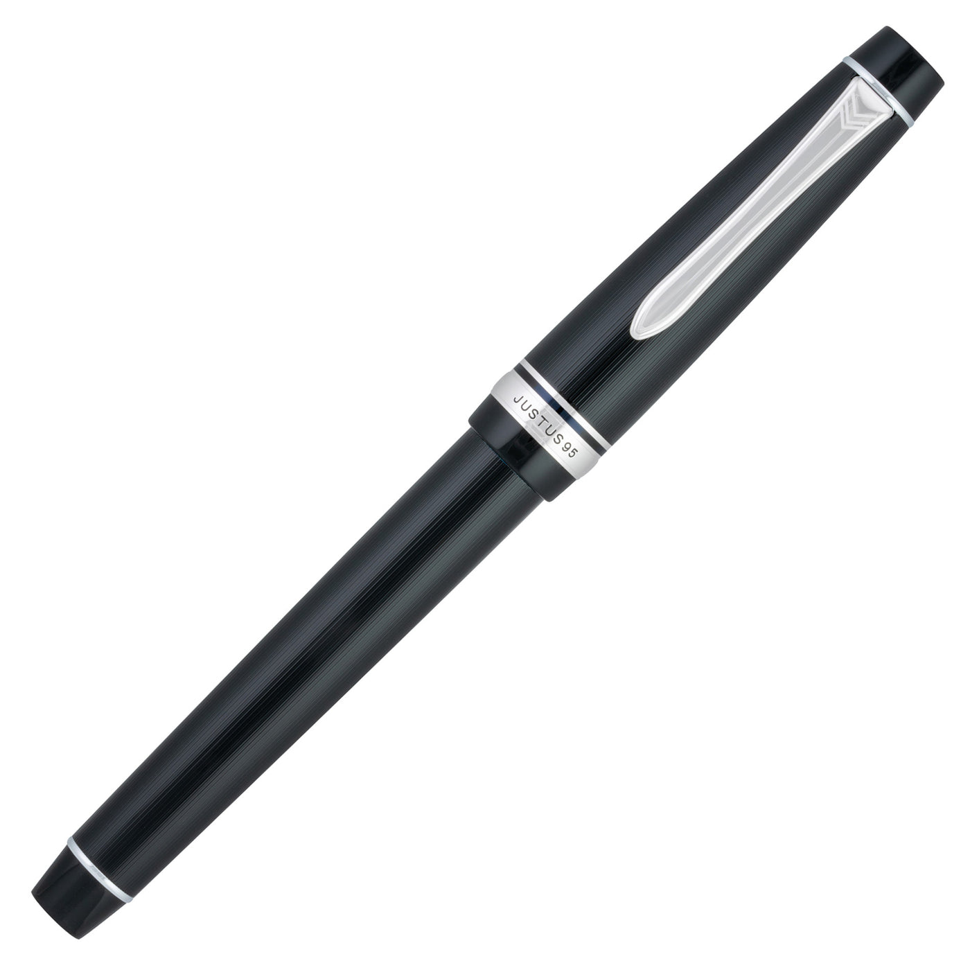 Pilot Justus 95 Fountain Pen - Black w/ Rhodium | Atlas Stationers.