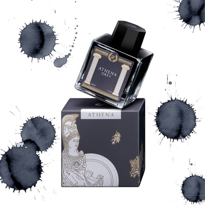 Laban Greek Mythology Bottled Ink - 50ml - Athena Grey | Atlas Stationers.