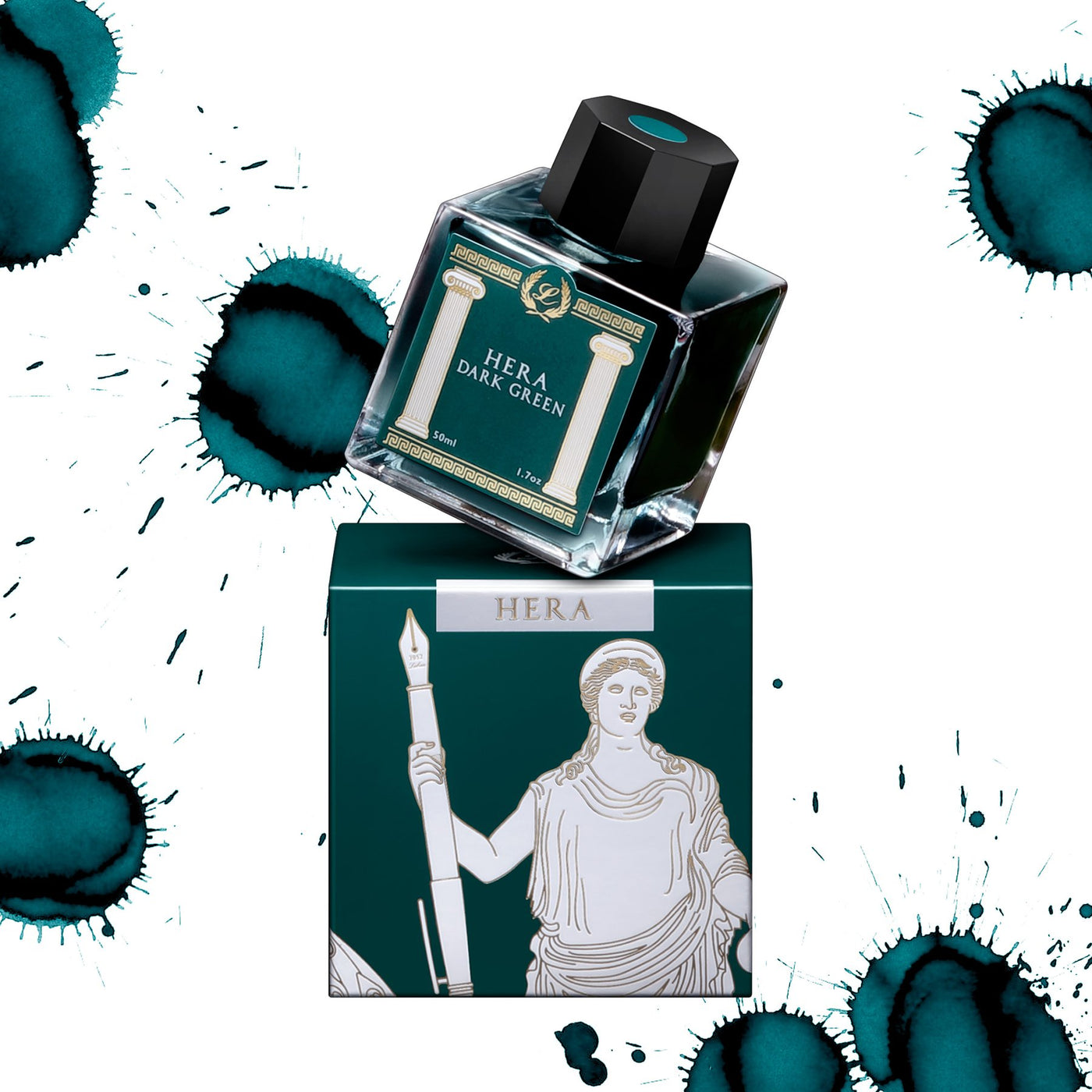 Laban Greek Mythology Bottled Ink - 50ml - Hera Dark Green | Atlas Stationers.