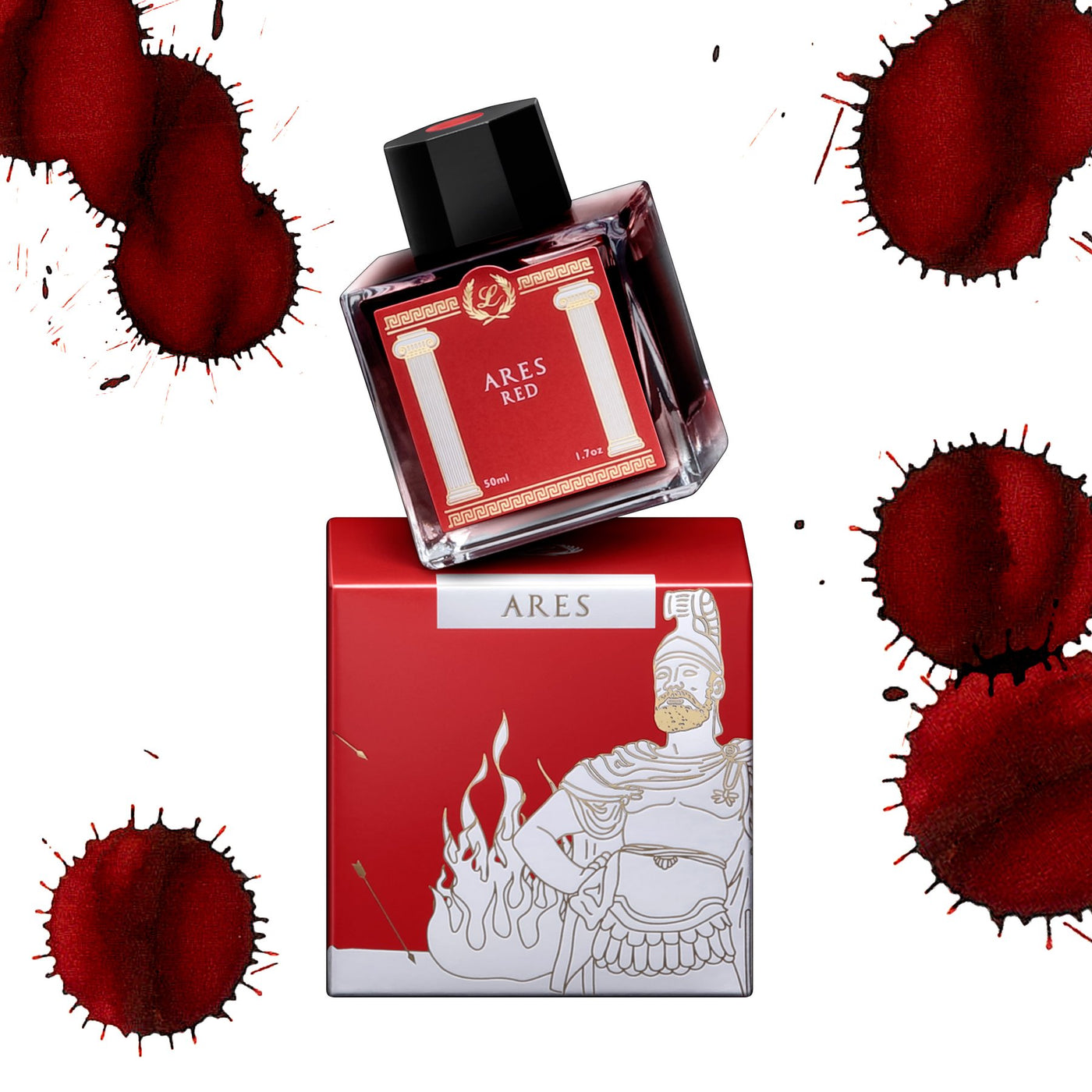 Laban Greek Mythology Bottled Ink - 50ml - Ares Red | Atlas Stationers.