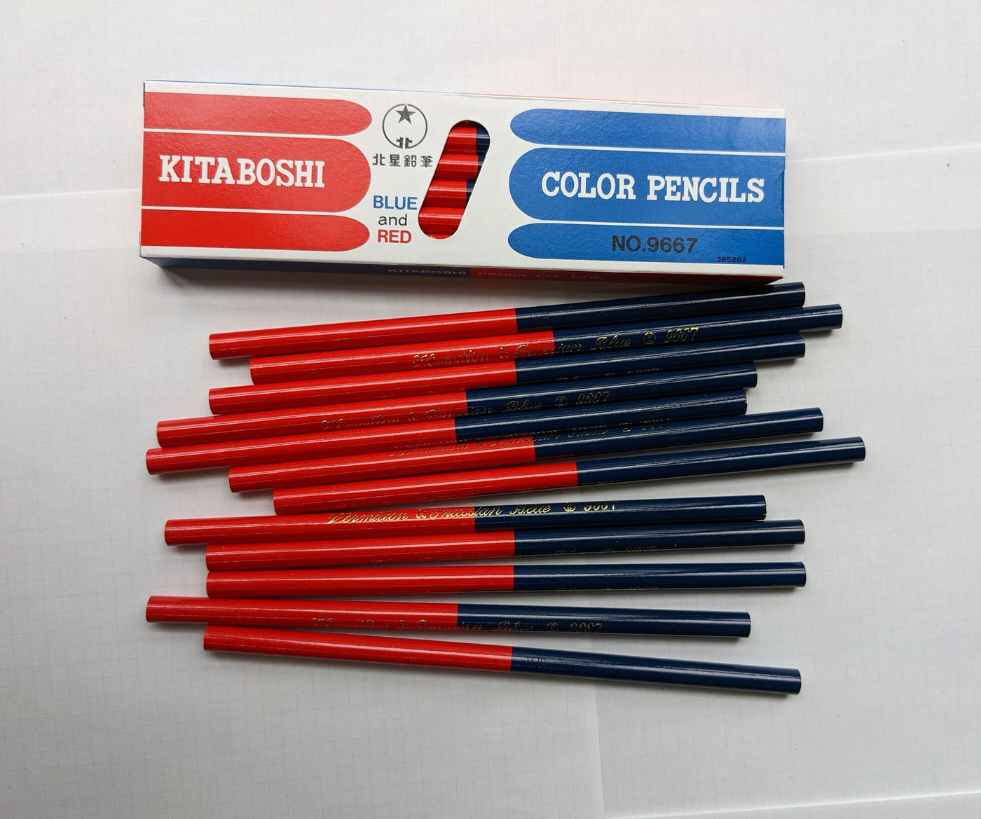 Kita-Boshi Vermillion & Prussian Blue Pencils