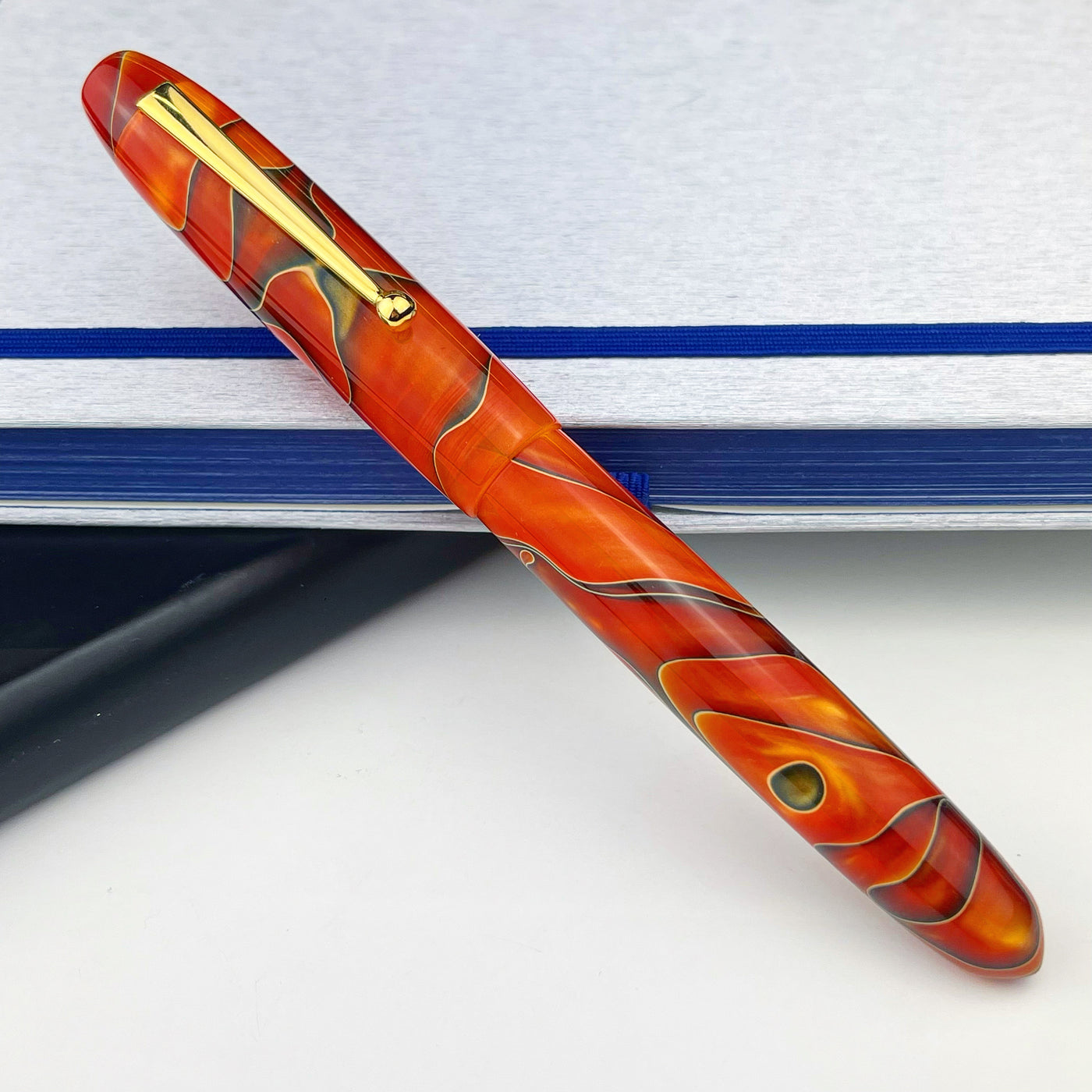 Edison Collier Fountain Pen - Persimmon Swirl