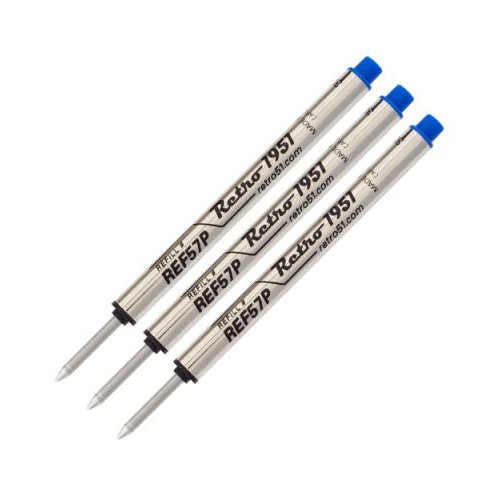 Retro 51 Tornado Capless Rollerball Refill - Blue (3 Pack)