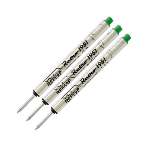 Retro 51 Tornado Capless Rollerball Refill - Green (3 Pack)