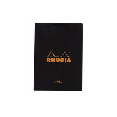 Rhodia Staplebound Notepad - Lined 80 sheets - 3 x 4 - Black cover | Atlas Stationers.