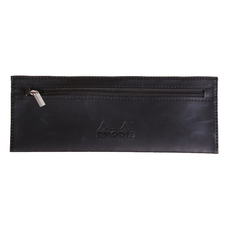 Rhodia Pencil Case - 8 11/16 x 3 3/8 - Black | Atlas Stationers.