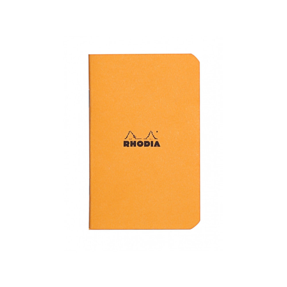 Rhodia Slim Staplebound Notebook - Graph 24 sheets - 3 x 4 3/4 - Orange cover | Atlas Stationers.