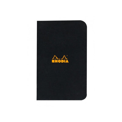 Rhodia Slim Staplebound Notebook - Graph 24 sheets - 3 x 4 3/4 - Black cover | Atlas Stationers.