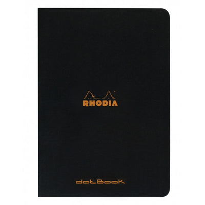 Rhodia Slim Staplebound Notebook - Dot grid 48 sheets - 8 1/4 x 11 3/4 - Black cover | Atlas Stationers.