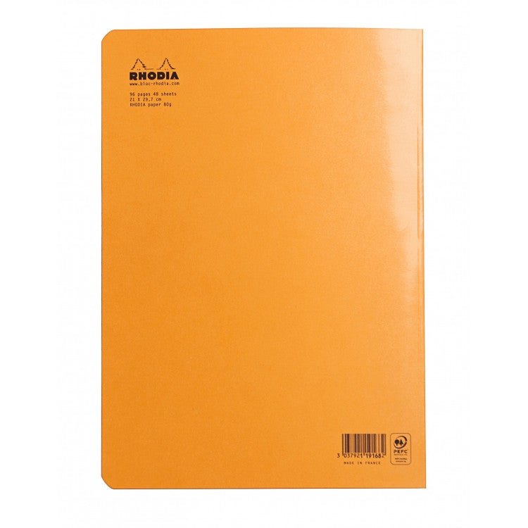 Rhodia Slim Staplebound Notebook - Lined 48 sheets - 8 1/4 x 11 3/4 - Orange cover | Atlas Stationers.