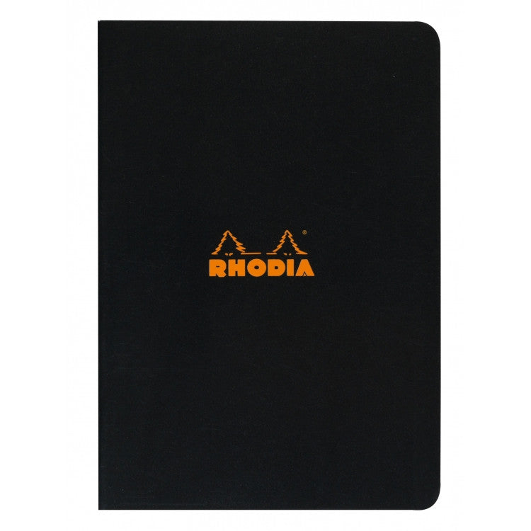 Rhodia Slim Staplebound Notebook - Lined 48 sheets - 8 1/4 x 11 3/4 - Black cover | Atlas Stationers.