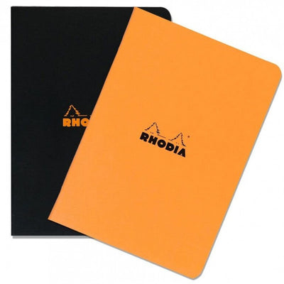 Rhodia Slim Staplebound Notebook - Dot grid 48 sheets - 8 1/4 x 11 3/4 - Black cover | Atlas Stationers.