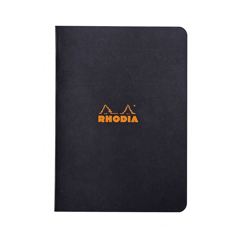 Rhodia Slim Staplebound Notebook - Lined 48 sheets - 6 x 8 1/4 - Black cover | Atlas Stationers.