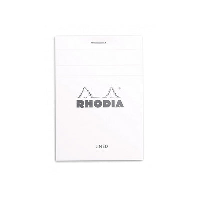 Rhodia Staplebound Notepad - Lined 80 sheets - 3 3/8 x 4 3/4 - White cover | Atlas Stationers.