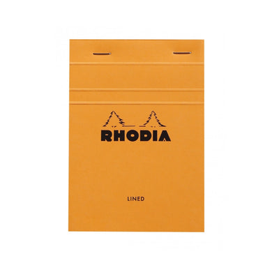 Rhodia Staplebound Notepad - Lined 80 sheets - 4 x 6 - Orange cover | Atlas Stationers.