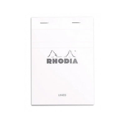 Rhodia Staplebound Notepad - Lined 80 sheets - 4 x 6 - White cover | Atlas Stationers.