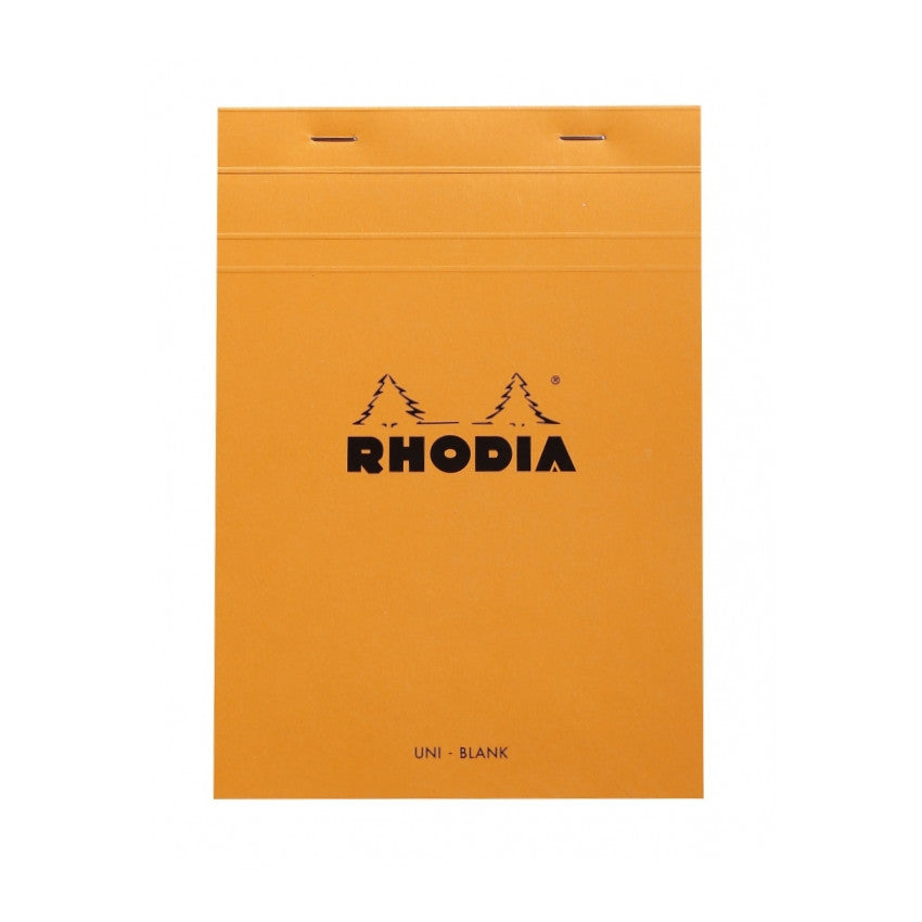 Rhodia Staplebound Notepad - Blank 80 sheets - 6 x 8 1/4 - Orange cover | Atlas Stationers.