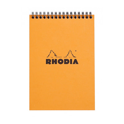 Rhodia Wirebound Notepad - Graph 80 sheets - 6 x 8 1/4 - Orange cover | Atlas Stationers.