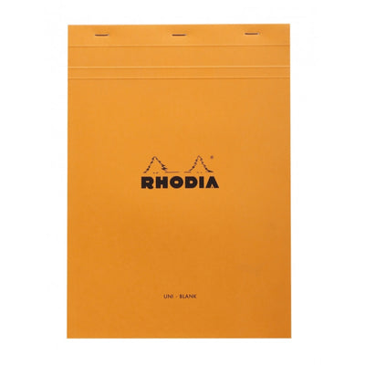 Rhodia Staplebound Notepad - Blank 80 sheets - 8 1/4 x 11 3/4 - Orange cover | Atlas Stationers.