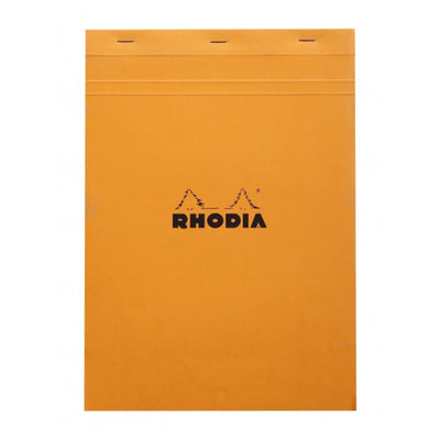 Rhodia Staplebound Notepad - Graph 80 sheets - 8 1/4 x 11 3/4 - Orange cover | Atlas Stationers.