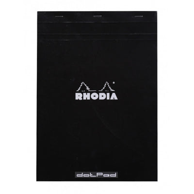 Rhodia Staplebound Notepad - Dot grid 80 sheets - 8 1/4 x 11 3/4 - Black cover | Atlas Stationers.