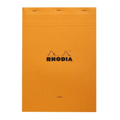 Rhodia Staplebound Notepad - Lined w/ margin 80 sheets - 8 1/4 x 11 3/4 - Orange cover | Atlas Stationers.