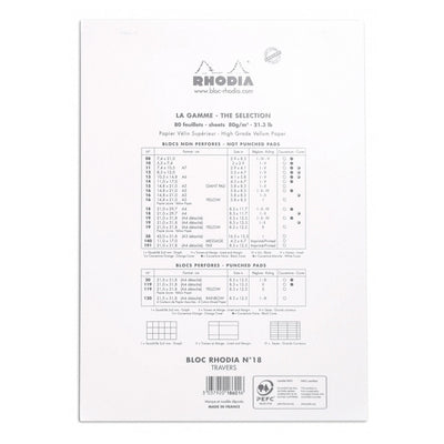 Rhodia Staplebound Notepad - Lined w/ margin 80 sheets - 8 1/4 x 11 3/4 - White cover | Atlas Stationers.