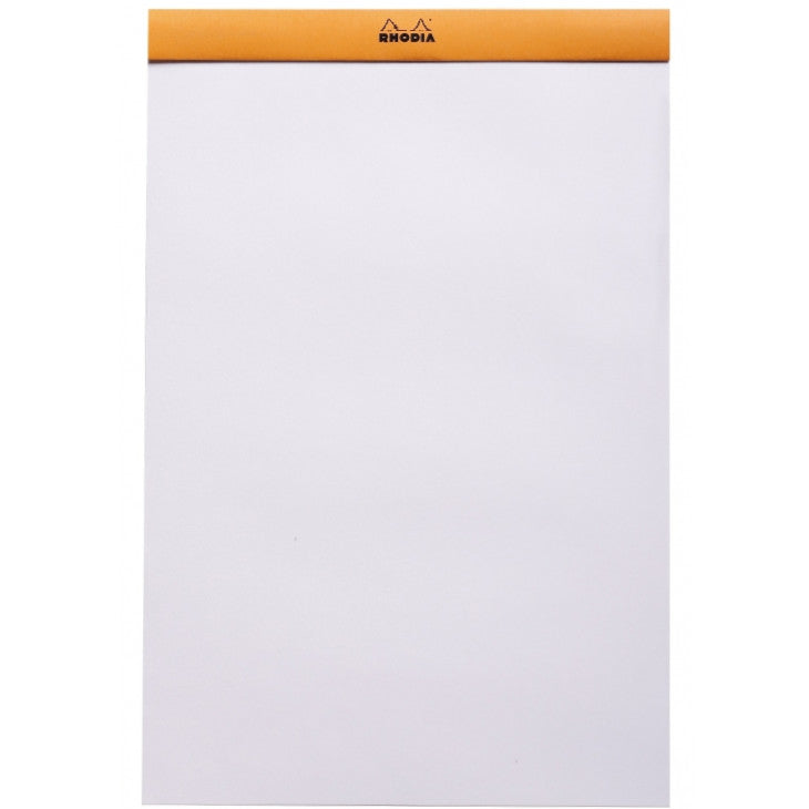 Rhodia Staplebound Notepad - Blank 80 sheets - 8 1/4 x 12 1/2 - Orange cover | Atlas Stationers.