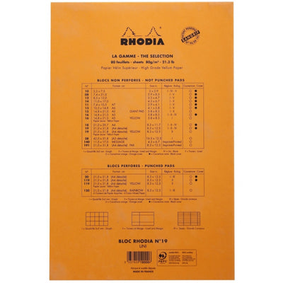 Rhodia Staplebound Notepad - Blank 80 sheets - 8 1/4 x 12 1/2 - Orange cover | Atlas Stationers.