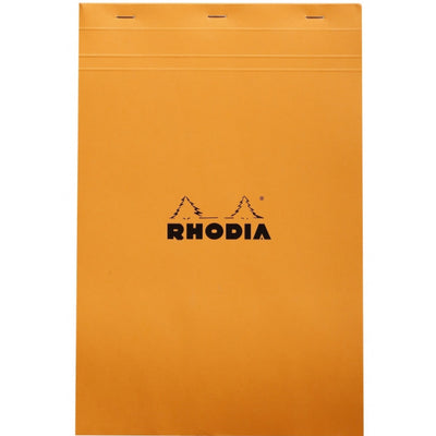 Rhodia Staplebound Notepad - Graph 80 sheets - 8 1/4 x 12 1/2 - Orange cover | Atlas Stationers.