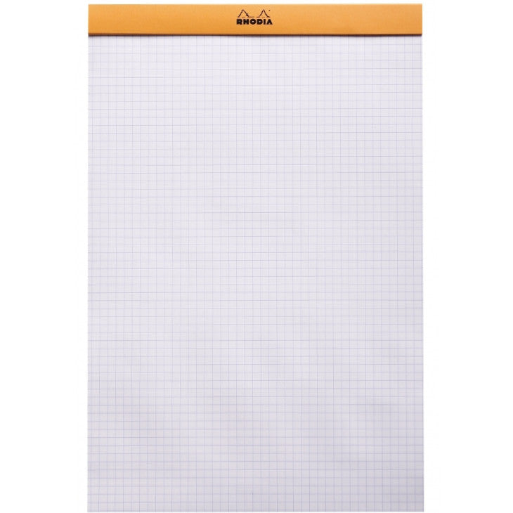 Rhodia Staplebound Notepad - Graph 80 sheets - 8 1/4 x 12 1/2 - Orange cover | Atlas Stationers.