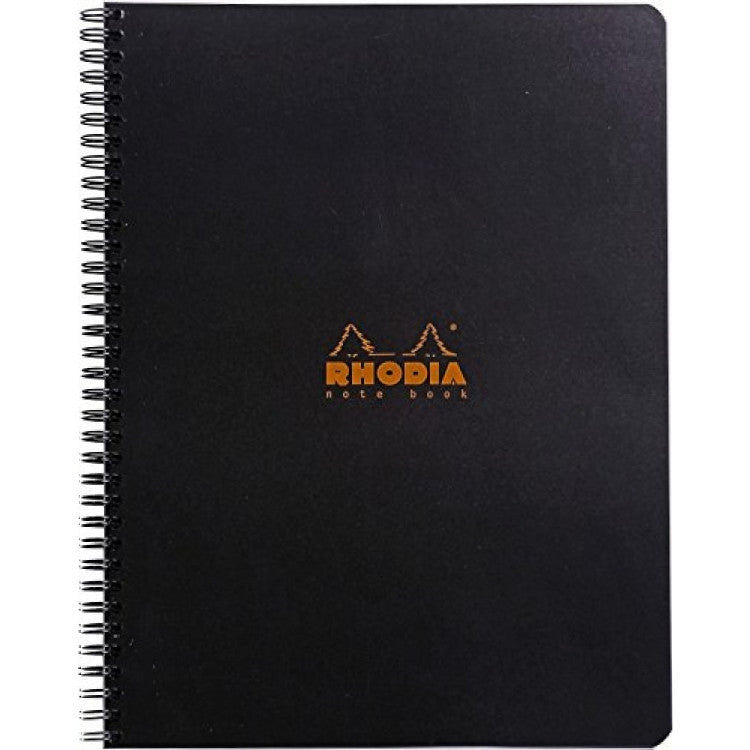 Rhodia Wirebound Notebook - Graph 80 sheets - 9 x 11 3/4 - Black cover | Atlas Stationers.