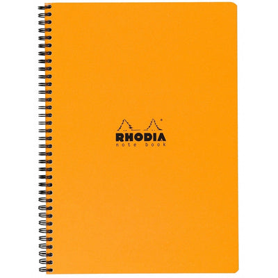 Rhodia Wirebound Notebook - Lined w/ margin 80 sheets - 9 x 11 3/4 - Orange cover | Atlas Stationers.